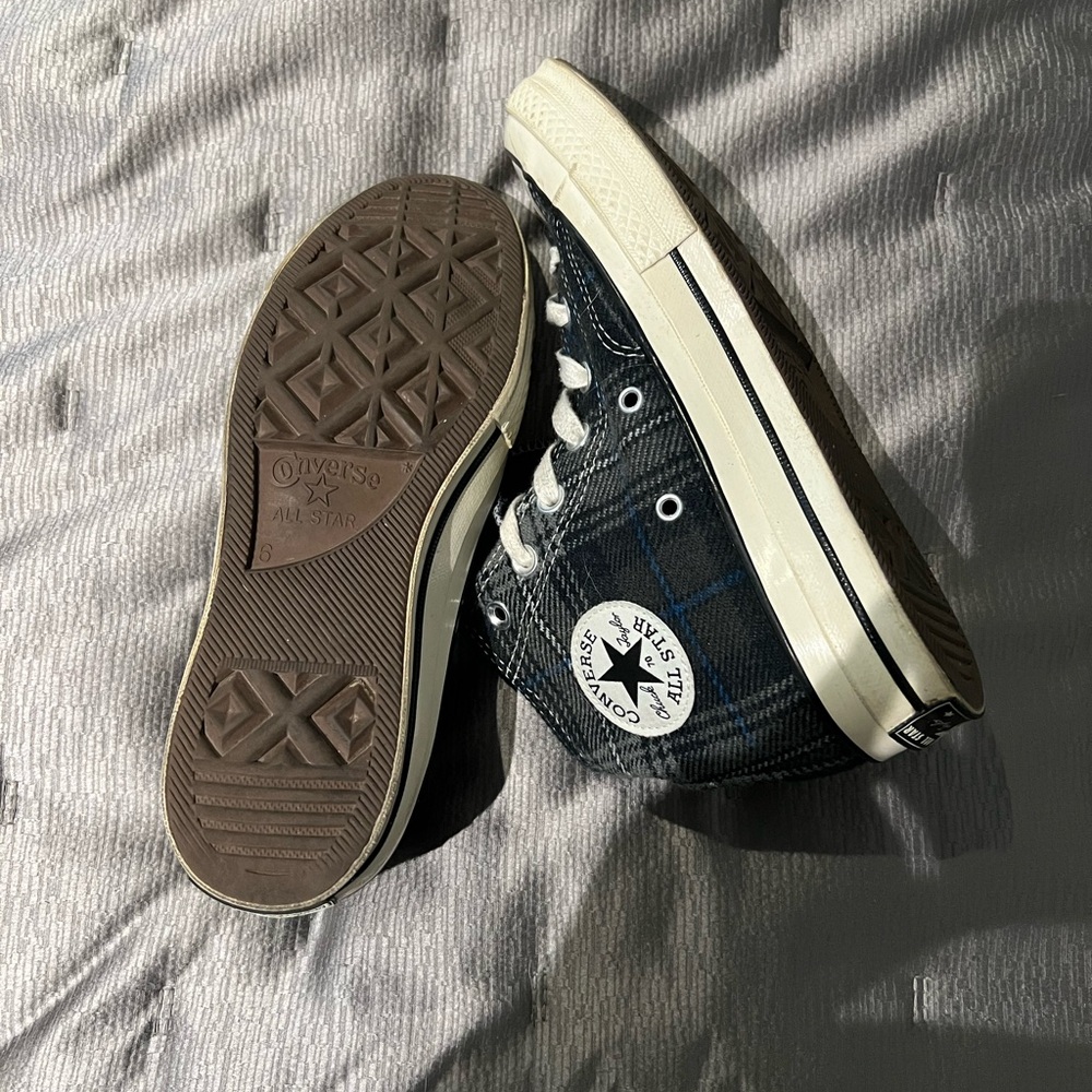 Converse Grey Plaid High-Top Sneakers Chuck Taylor